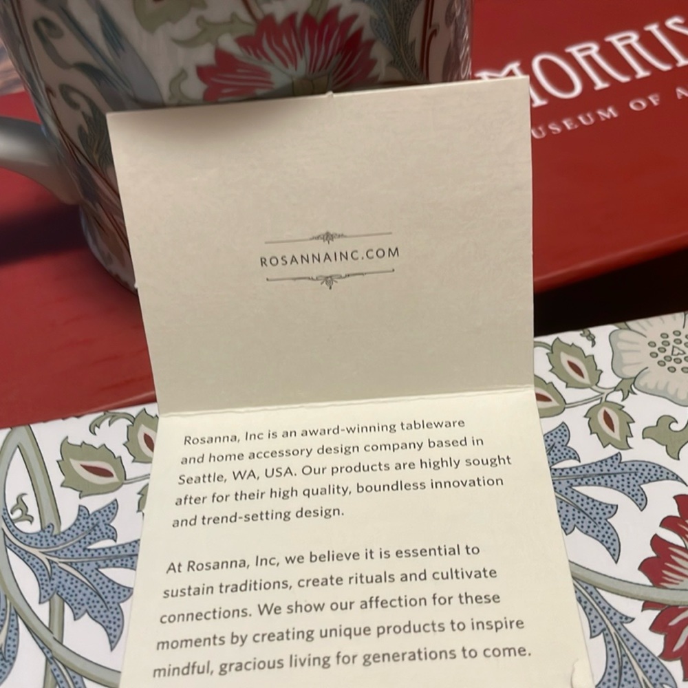 WILLIAM MORRIS « Pink and Rose » gift-boxed set’s of Two Coffee Mugs~ Rare & HTF - Picture 11 of 15